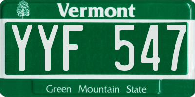 VT license plate YYF547