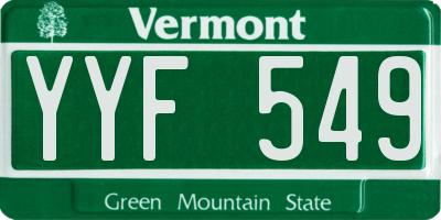 VT license plate YYF549
