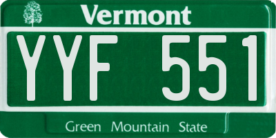 VT license plate YYF551
