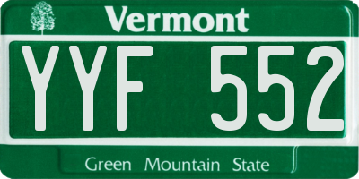 VT license plate YYF552
