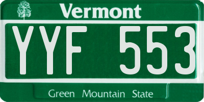 VT license plate YYF553