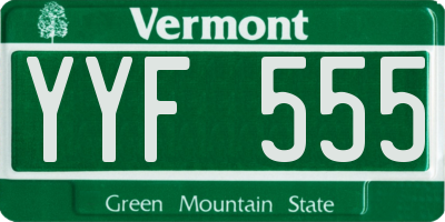 VT license plate YYF555