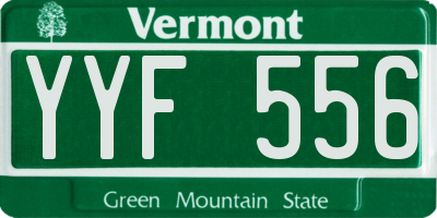 VT license plate YYF556