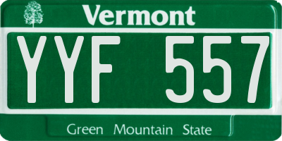 VT license plate YYF557