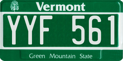 VT license plate YYF561