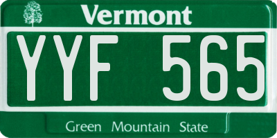 VT license plate YYF565
