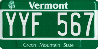 VT license plate YYF567