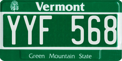 VT license plate YYF568