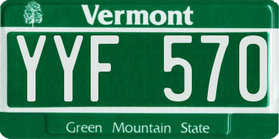 VT license plate YYF570