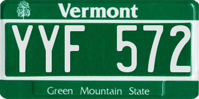 VT license plate YYF572
