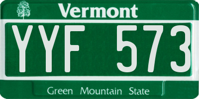 VT license plate YYF573