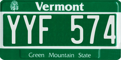 VT license plate YYF574