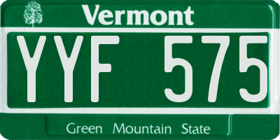 VT license plate YYF575