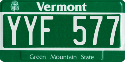 VT license plate YYF577