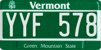 VT license plate YYF578
