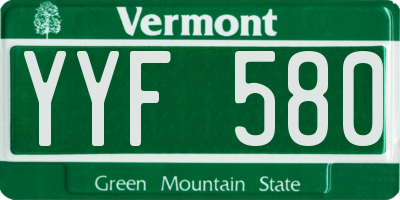 VT license plate YYF580
