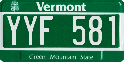 VT license plate YYF581