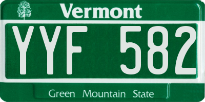 VT license plate YYF582