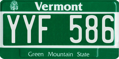 VT license plate YYF586