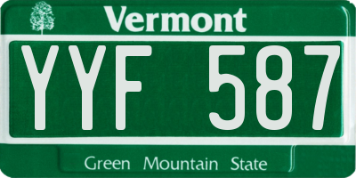 VT license plate YYF587