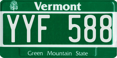 VT license plate YYF588