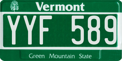 VT license plate YYF589