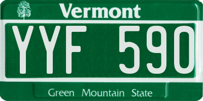 VT license plate YYF590