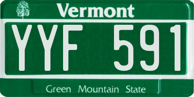 VT license plate YYF591