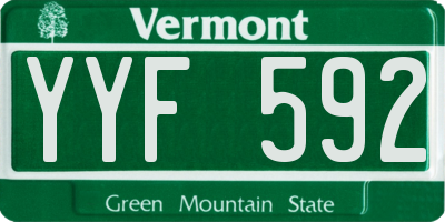 VT license plate YYF592