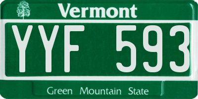 VT license plate YYF593