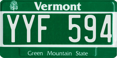 VT license plate YYF594