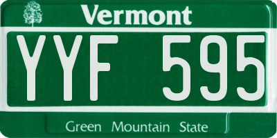 VT license plate YYF595