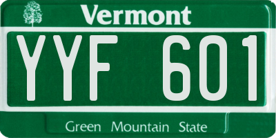 VT license plate YYF601