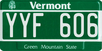VT license plate YYF606