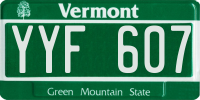 VT license plate YYF607