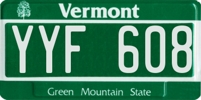VT license plate YYF608