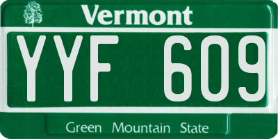 VT license plate YYF609