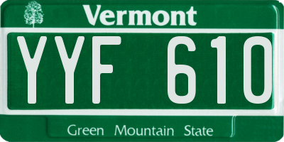 VT license plate YYF610
