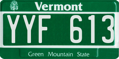 VT license plate YYF613