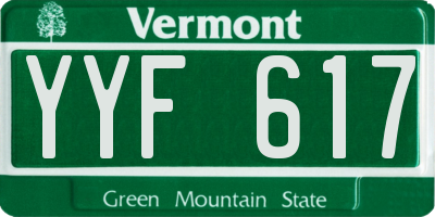 VT license plate YYF617