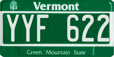 VT license plate YYF622