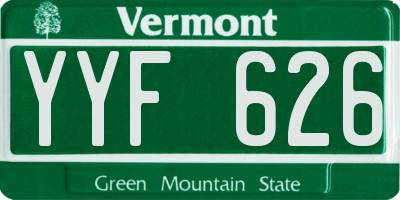 VT license plate YYF626