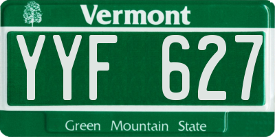 VT license plate YYF627