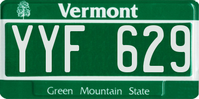 VT license plate YYF629