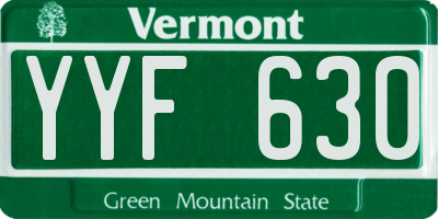 VT license plate YYF630