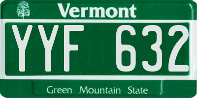 VT license plate YYF632