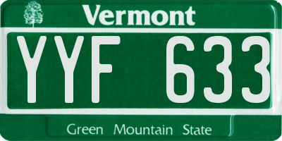VT license plate YYF633
