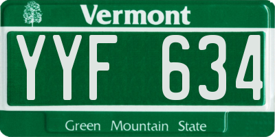 VT license plate YYF634