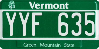 VT license plate YYF635