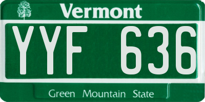 VT license plate YYF636